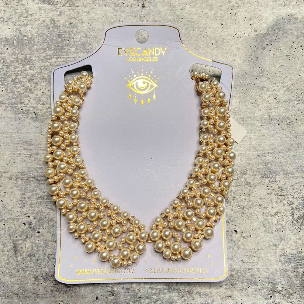 NEW Eye Candy LA Diana Pearl Collar Necklace - Picture 1 of 4